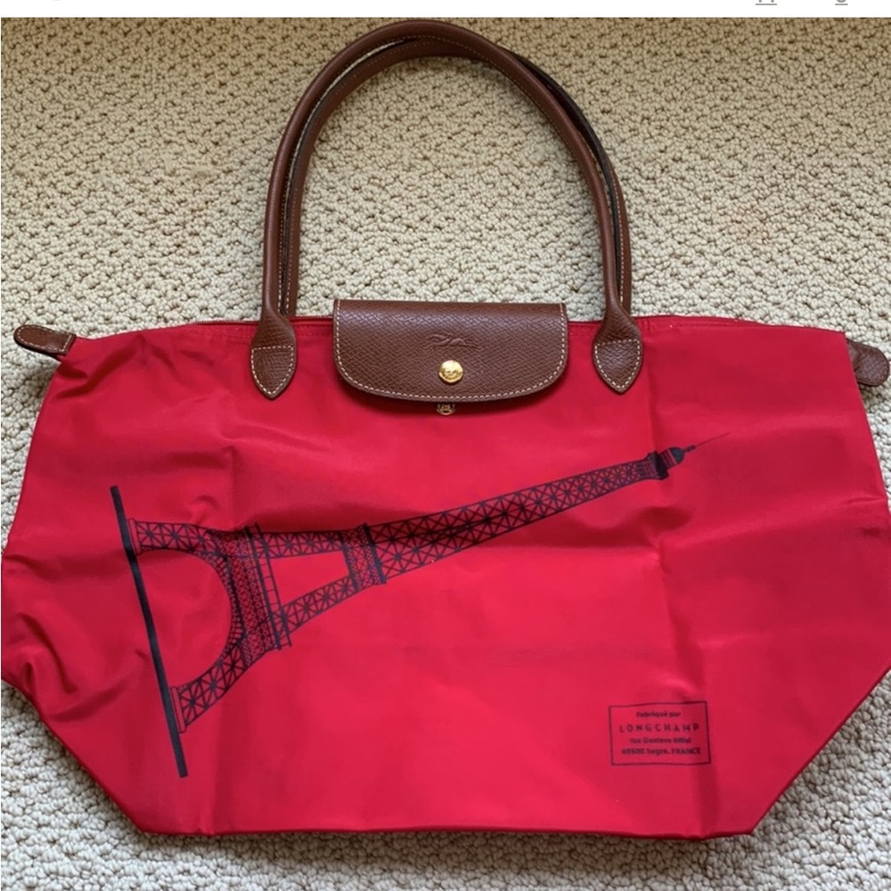 🇫🇷 Longchamp Le Pliage Eiffel Tower Limited foldable tote Paris